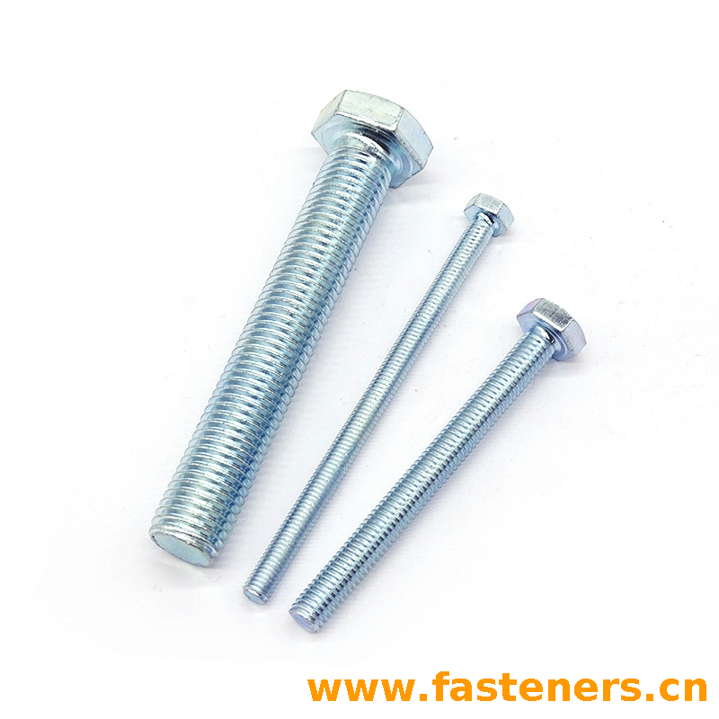 DIN933 Hexagon Head Bolts With Full Thread,Blue White Zinc - Buy ...